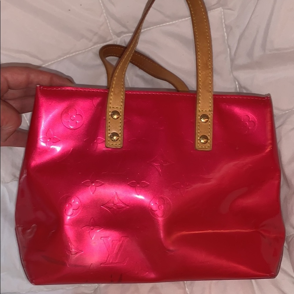 Authentic Pink Vinyl Louis Vuitton Mini Purse